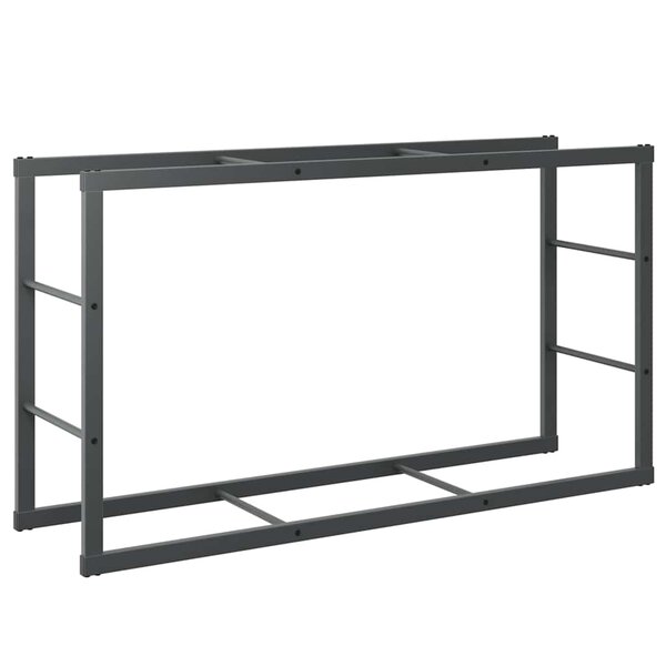 vidaXL Portant de bois de chauffage noir 110x30x61 cm acier