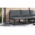 vidaXL Mobilier de jardin avec coussin avec oreiller Noir Aluminium