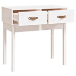 vidaXL Table console Blanc 76 5x40x75 cm Bois massif de pin