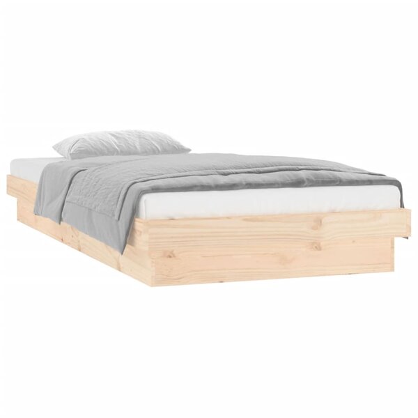vidaXL Cadre de lit à LED sans matelas 100x200 cm bois massif