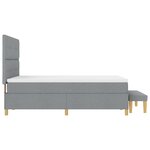 Lit à ressorts vidaXL avec matelas et banc Gris clair 140x190 cm en tissu