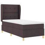 vidaXL Lit à ressorts avec matelas gris foncé 90x190 cm Marron foncé