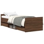 vidaXL Cadre de lit sans matelas chêne marron 75x190 cm