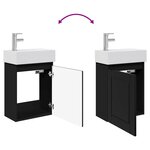 vidaXL Meuble de salle de bain avec robinet Noir 45 5 x 22 5 x 84 cm