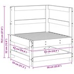 vidaXL Canapé d'angle de jardin Pin massif Brun Ciré 62 x 62 x 70 5 cm