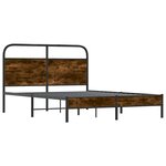 vidaXL Cadre de lit sans matelas 135x190 cm chêne fumé bois ingénierie