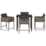 vidaXL Ensemble de salle à manger pour jardin 5 Pièces Gris polyrotin