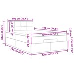 vidaXL Lit ottoman avec matelas et LED rose 120x190 cm velours