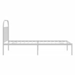 vidaXL Cadre de lit métal sans matelas et tête de lit blanc 107x203 cm