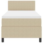 vidaXL Lit à Ressorts avec Matelas & Lumière LED Vert Gris 90x200 cm Tissu en Velours Côtelé