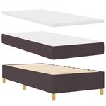vidaXL Lit à ressorts avec matelas Marron foncé 90 x 190 cm tissu