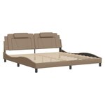 vidaXL Cadre de lit Viana avec LED sans matelas cappuccino 200x200 cm
