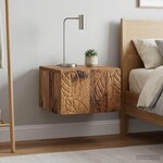 vidaXL Table d'appoint murale 2 pc Bois ancien 34 5 x 33 x 20 cm