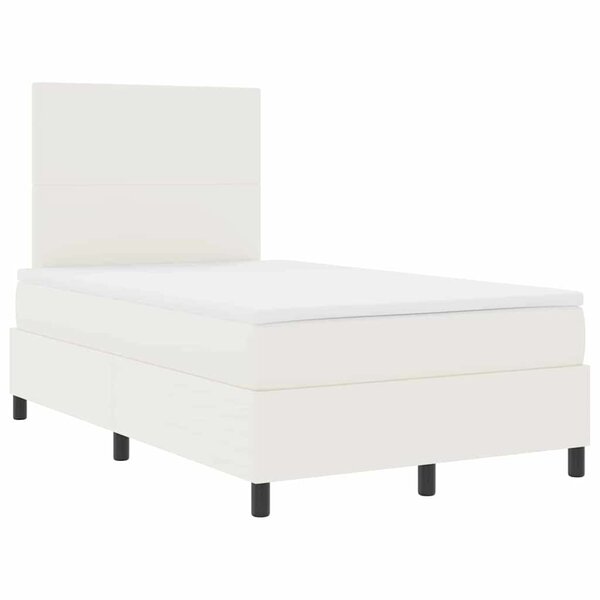 vidaXL Lit à ressorts avec tête de lit Crème et Blanc 120 x 200 cm