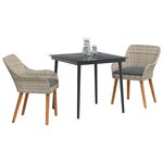 vidaXL Ensemble de salle à manger pour jardin 3 Pièces Gris clair
