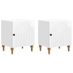 vidaXL Cabinet de chevet 2 pc Blanc brillant 43 x 34 5 x 50 cm