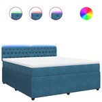 vidaXL Sommier à lattes de lit et matelas bleu 180x200 cm velours