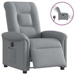 vidaXL Fauteuil inclinable électrique Gris clair Tissu