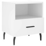 vidaXL Tables de chevet 2 Pièces blanc 40x35x47 5 cm bois d’ingénierie