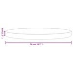vidaXL Dessus de table rond blanc Ø50x3 cm bois de pin massif