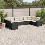 vidaXL Salon de jardin 10 Pièces avec coussins noir résine tressée