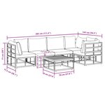 vidaXL Ensemble de canapé de jardin avec coussin 6 Pièces Noir Aluminium