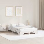 vidaXL Cadre de lit blanc 135x190 cm en bois de pin massif