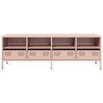 vidaXL Meuble TV rose 135x39x43 5 cm acier laminé à froid