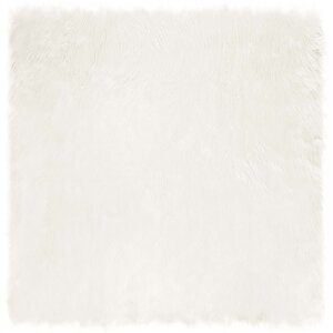 vidaXL Tapis en fausse Tafalla Blanc 240 x 240 cm Polyester