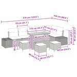 Ensemble de canapés de jardin 10 pièces vidaXL avec coussins beige rattan synthétique acacia