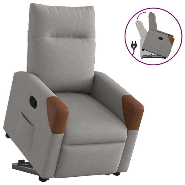 vidaXL Fauteuil inclinable taupe tissu