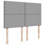 vidaXL Sommier à lattes de lit avec matelas Gris clair 140x190cm Tissu