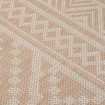 vidaXL Tapis à tissage plat d'extérieur 140x200 cm Rayures brunes