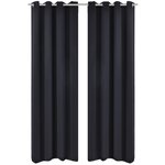 vidaXL Rideau occultant avec œillets métalliques 270 x 245 cm Noir