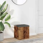 vidaXL Banc de rangement vieux bois 42x42x45 cm bois d'ingénierie