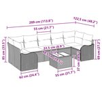 vidaXL Ensemble de Canapés avec coussin 8 Pièces Gris polyrotin