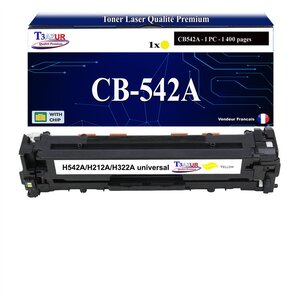 T3AZUR - Cartouche compatible avec CB542A pour HP Color LaserJet CM1500 CM1512 CM1512A CM1512H CM1512NFI CM1512W - Magenta