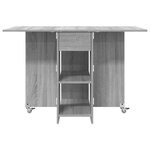 vidaXL Table à dîner 115 x 70 x 75 cm Bois d'ingénierie Sonoma gris