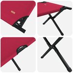 vidaXL Lit de soleil pliant avec sac de transport Rouge en tissu Oxford 600D