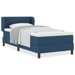 Lit à ressort avec matelas vidaXL Bleu 100x200 cm Tissu