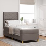 vidaXL Lit à ressorts avec matelas taupe 80x200 cm en tissu