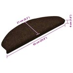 vidaXL Tapis d'escalier auto-adhésifs 20 pièces 65 x 21 x 4 cm Marron Demi-rond Grand