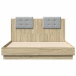 vidaXL Cadre de lit avec LED sans matelas chêne sonoma 140x190 cm