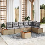 vidaXL Ensemble de canapé de jardin 7 Pièces beige et gris clair