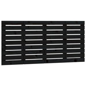 vidaXL Tête de lit murale Noir 156x3x63 cm Bois massif de pin