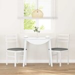 vidaXL Chaises à manger coussins 2 Pièces blanc bois massif caoutchouc