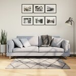 vidaXL Tapis shaggy à poils longs moderne beige anthracite 120x120 cm
