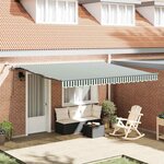 vidaXL Auvent Rétractable with Vert et blanc 400 × 300 cm tissu