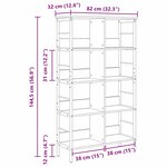vidaXL Étagère Gris Sonoma 82 x 32 x 144 5 cm Bois d'ingénierie