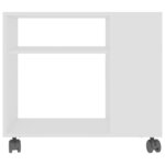 vidaXL Table d'appoint Blanc 70x35x55 cm Bois d'ingénierie